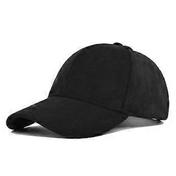 Mocka enfärgad soft-top baseballkeps enkel lammsametskeps utomhussportkeps böjd brätte solskyddskeps