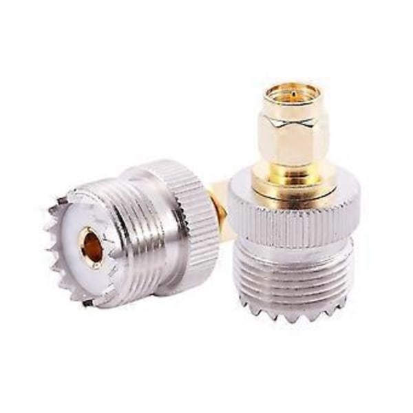 2x SMA Han Til UHF Hun So239 So-239 Jumper Stik RF Adapter Connect -259 Guld