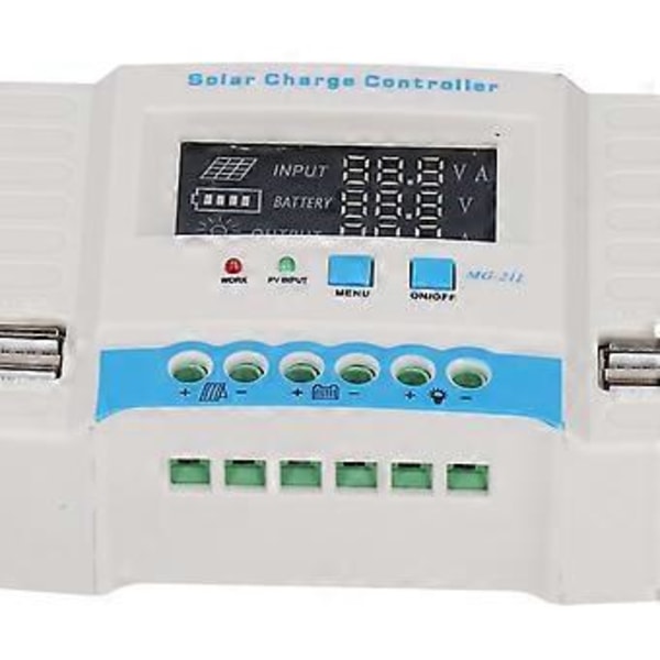 Solar Laddningsregulator Panel PWM 10A Hushåll ABS-Skal LCD-Display MG2430Z 12V/24V
