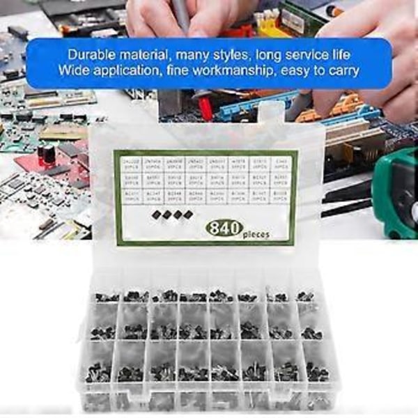 840 stk. Power Transistor Kit Triode Sortimentsæt Industrielle Kontrolkomponenter TO92