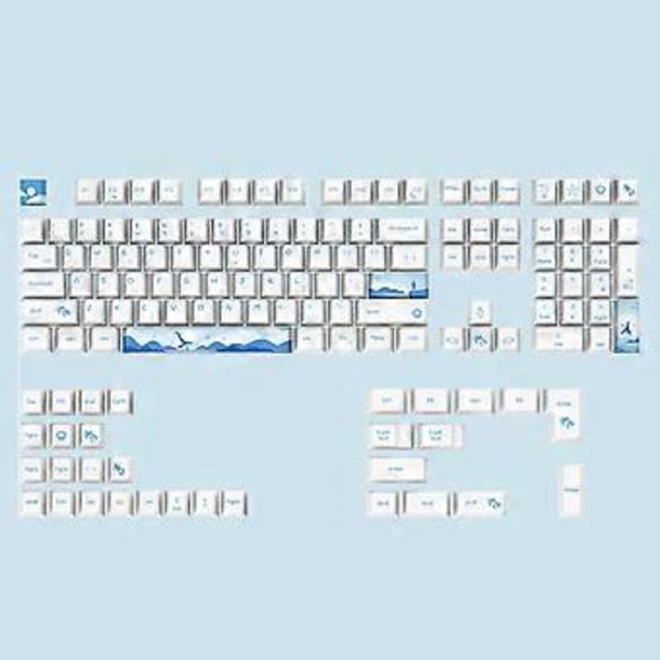 108 Tangenter Delfin Spel Tangentknappar PBT 5 Sidor Färgsublimering Tangentknapp Cherry Profil för Tangentknappar 6.25 7U för Mekaniskt Tangentbord