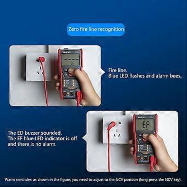 M21 6000 Räknar True RMS Multimeter Transistortestare Kapacitansmätare