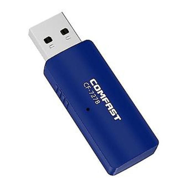 Wifi Adapter 1300mbps 5g+2.4ghz Dobbel Tann 4.2 Usb Trådløs For Datamaskin Blu