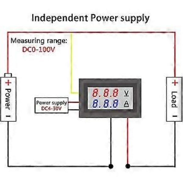 2 kpl 0,28 tuuman volttimittari ampeerimittari moduuli LED-näytöllä DC 0-100V 10A (santanxing)