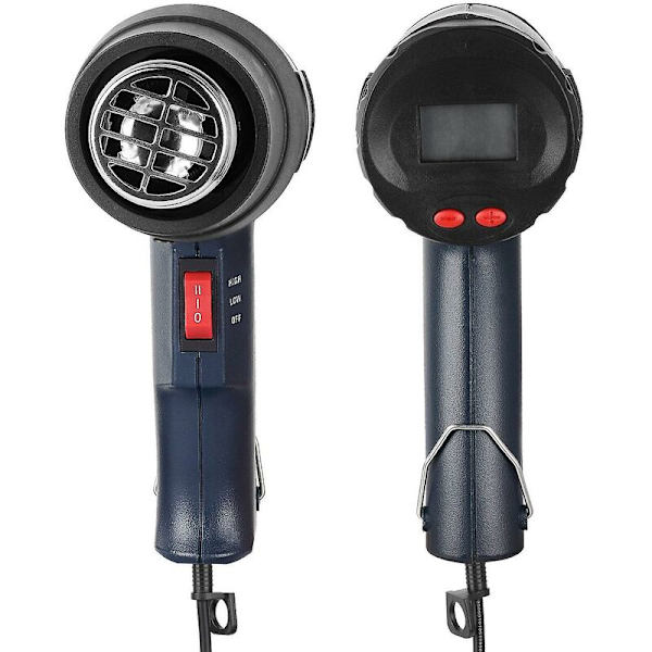 Digital LED elektrisk varmluftspistol 1800W med 7 st spetsar steglös justerbar temperaturkontrollerad värmepistol senaste Endast 7 st tp