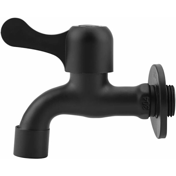 Black 304 Stainless Steel Wall Mounted Garden Faucet for Bathroom Package(caliber：1/2)