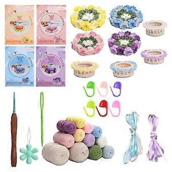 Handgjorda DIY Liljekonvaljunderlägg, 3D-blomster Virkat Underlägg, Handstickat Liljekonvaljunderlägg