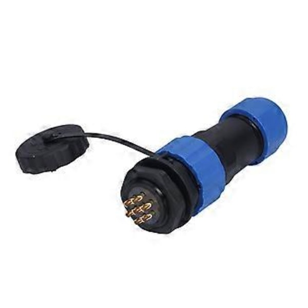 Luftfart Plugg Sokkel IP68 Vanntett Kobling Bakre Mutter Hann Hunn Butt Terminal 380V SP20 7 Pin