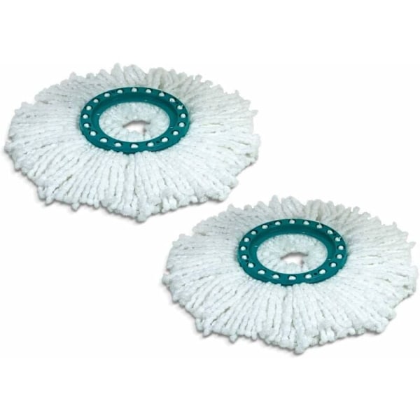 2 kappaleen sarja Clean Twist Disc Mop -varaosa, ihanteellinen laattojen ja kivilattian puhdistukseen, vettä ja likaa imevä mikrokuitu, vaihdettavat hapsut, helppo