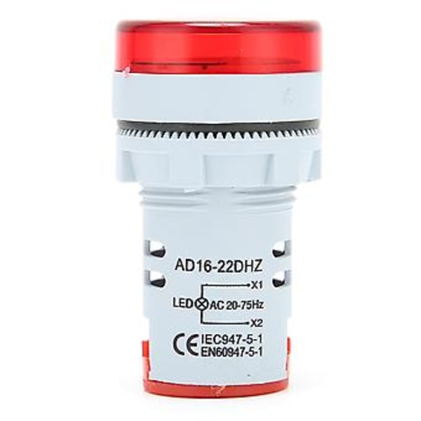 AD16‑22DHZ Frekvensmåler 20~75Hz Frekvensindikator Lyspanel Måler Monitor Rød
