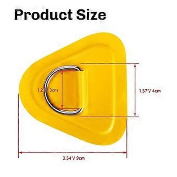 6 stk. D-ring patch for oppblåsbar båt kajakk jolle SUP, D-ring PVC patch Stand-Up Paddleboard kano rafting hvit