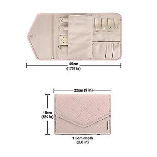 Rejse Smykke Organizer Rulle Foldbar Smykke Etui Til Rejse-ringe Halskæder Armbånd Øreringe P