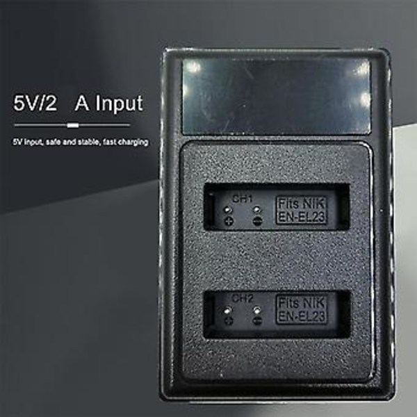 En-el23 LCD USB Dobbel Batterilader For Coolpix B700 P900s P900 P610s P610 P600 S810c Kamera