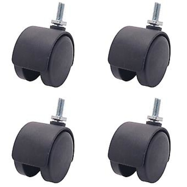 6mm Gängad Stam 40mm Dubbelhjul Roterbar Hjul
