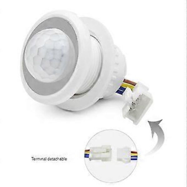2st Rörelsesensor Ljusbrytare 110-220V PIR Sensor Smart Detektion Tidsfördröjning Justerbar Infraröd Induktionsdetektor