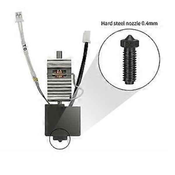 3D-skrivare Hotend Kit för Kobra3 Extruder Hotend med kylfläns, helmetall Hotend med 0,4 mm härdat stålmunstycke