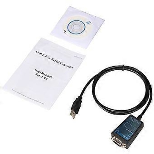 USB 2.0 till Seriell -232 DB9 9Pin Adapter Konverter Kabel Chipset Längd 1M USB TILL RS232 STÖD WIN10