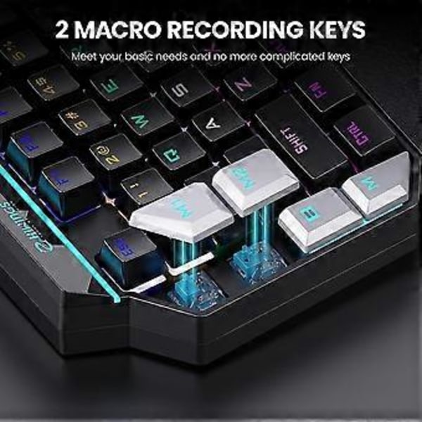 Gaming Tangentbord Regnbågsbelyst Enhands Gaming Tangentbord Handledsstöd Portabelt Mini Mekaniskt Tangentbord, Lämpligt För PC-spelare, 35 Tangenter
