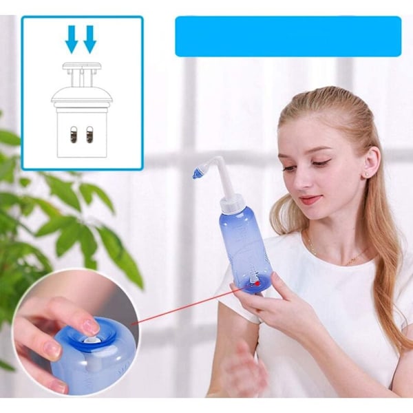 500ml nesespray/sinus skyll flaske/sinus skyll/nesespray/nasal irrigasjon/neti pot/nasal dusj-