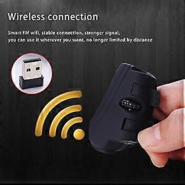 for Creative Finger Mouse Trådløs USB Mini Lazy Ring Mus 1000Dpi Ergonomisk Oppladbar Laptop PC Gave til Tenåringer A