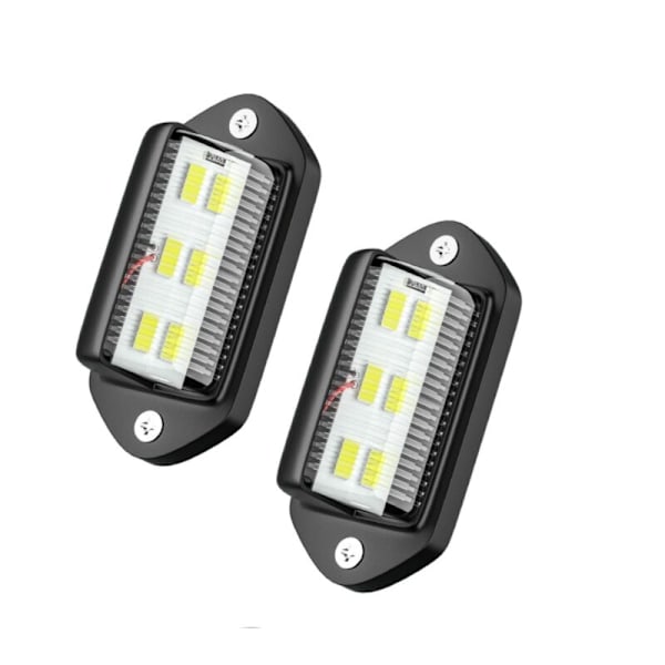 2 stk. LED-nummerpladelys, vandtæt, 6 SMD LED-baglygter, nummerpladelampe til 12V/24V lastbil, varevogn, trailer, bil, campingvogn