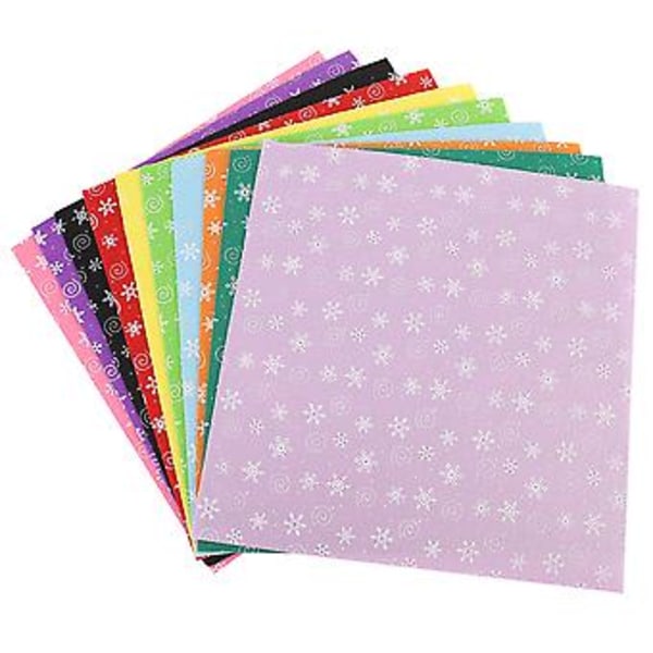 10 st Snömönster Handarbete Icke-vävt Tyg Hantverk Fyrkantigt Ark DIY Material (30*30cm)
