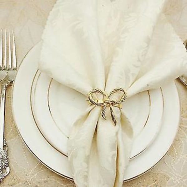 12 stk. Simple En Servietring Bow Tie Serviet Le Hotel Restnt Mundklud Ring