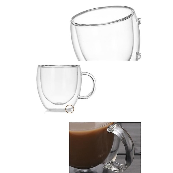 2 kpl High Borosilicate Transparent Water Cup 250 ml Creative Cup
