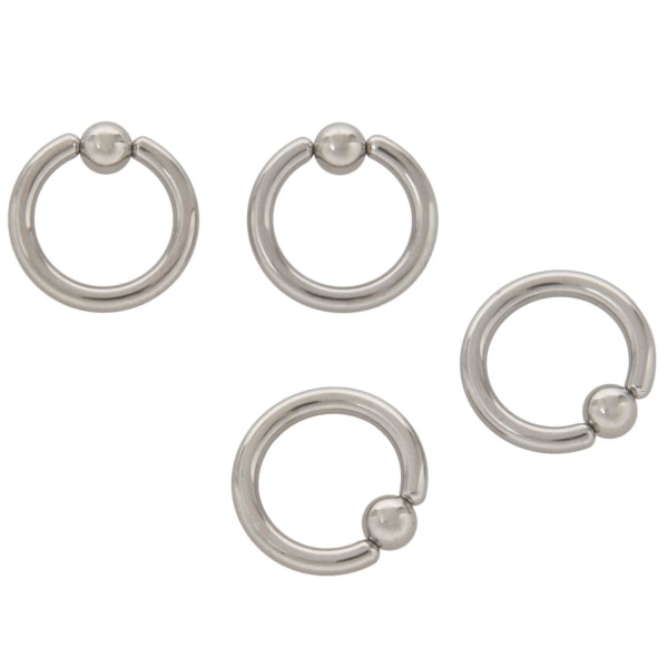 2 par rustfritt stål captive perle øreringer bøyle Bcr studs Piercing stål farge, 6g(4mm) X 16mm &