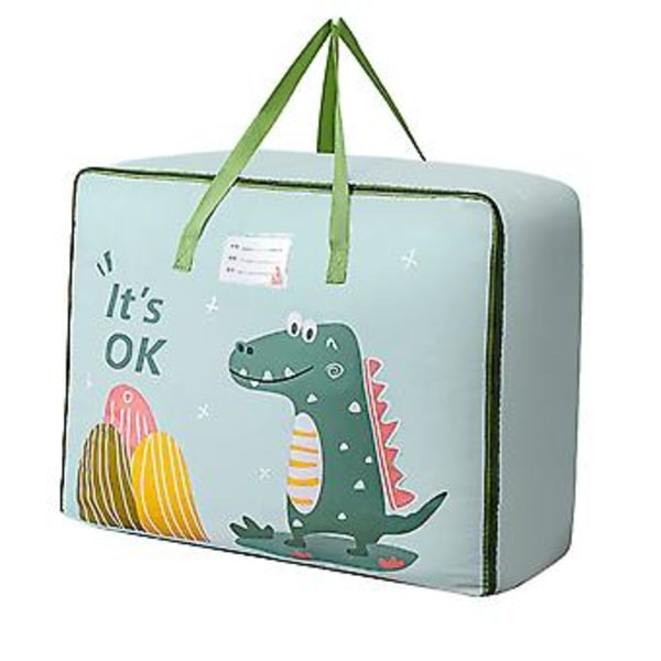 Muuttolaatikko lapsille Oxford-kangasta Matkakassi Söpö sarjakuva Säilytyslaukku kahvoilla peitolle Vaatteet Vihreä L 60x25x47cm