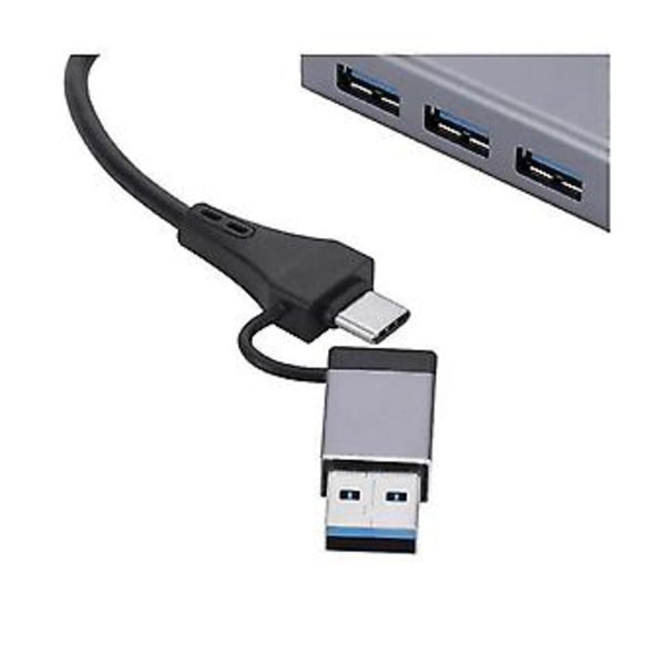 Gigabit 1000mbps 3 Porttia 3.0 Hub 2 In 1 Kaapeli Usb-c Rj45:een, Ei Tarvetta Ajureille