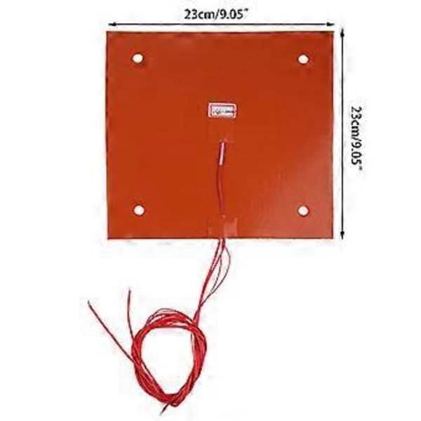 3D Printer Silikone Varmeplade 230x230mm Varmemåtte 24V 200W Printer Opvarmet Seng med Skruehuller Udskiftning