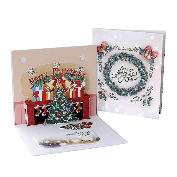 Glædelig jul Pop Up Card, 3d Popup Lykønskningskort til jul, Pop Up julekort, julekort 3d