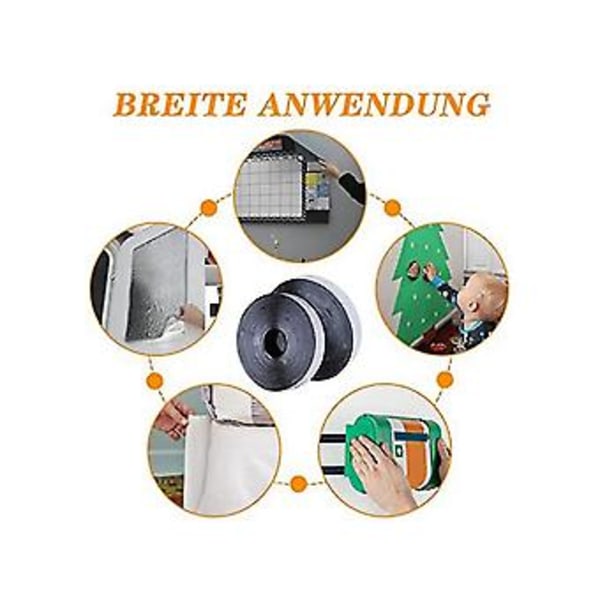 Självhäftande 8 Meter Dubbelsidig Tejp, 20 Mm Bred Självhäftande Pad (svart)