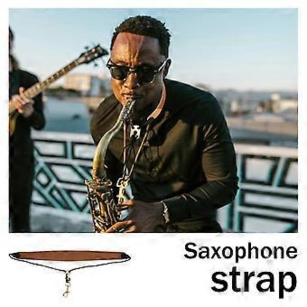 Saxofon Halsrem Læder Polstret Rem til Alt Tenor Baryton Klarinet Sax