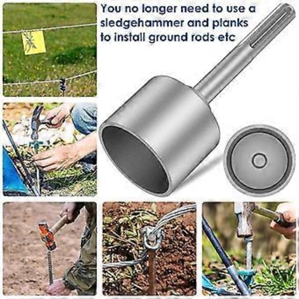 SDS Plus maadoituselektrodin asennusadapteri poravasaroille metallia, maadoituselektrodin asennusadapteri GBH-3-28 GBH2-26 -malleille (19mm)