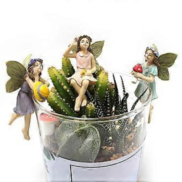 Féstaty 5 STK Hartstroll Féfigurer med Flygvinge Miniatyr Féträdgårdsfigurer Härlig Féstaty för Landskap