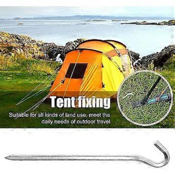 16 stk. Teltplugger i Aluminium 18cm Camping Teltspiker Rustsikre Plugger Hardt Underlag