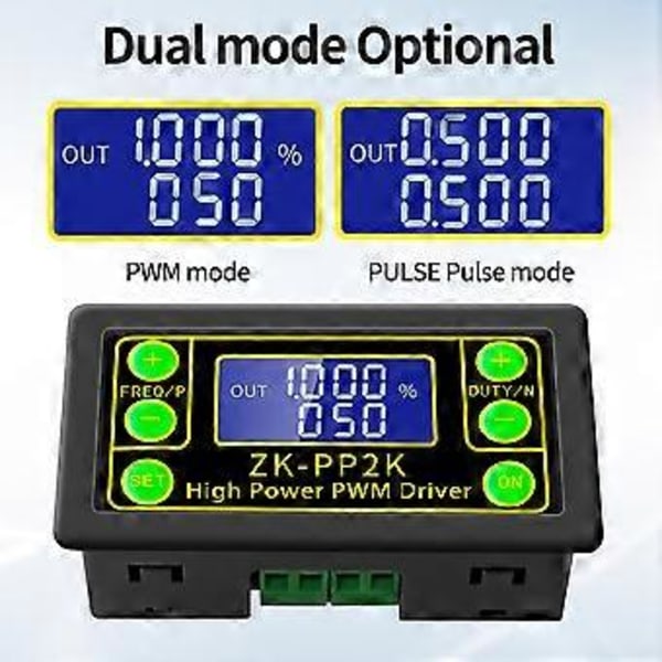 ZK-PP2K Signalgenerator PWM Pulsgenerator LED Stepper Motor Solenoidventiler Drivrutin Fördröjning med Tid Pulsbredd Frekvens Driftcykel Justering Func