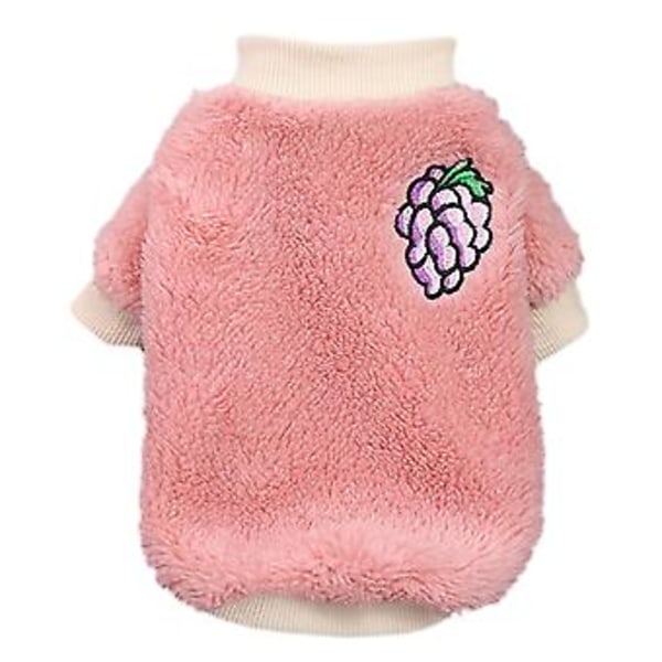 Hvalpe Plys Tøj Varmt Komfortabelt Hudvenligt Elastisk Rund Hals 2 Benet Hunde Plys Tøj til Kæledyrsartikler Pink Grape M