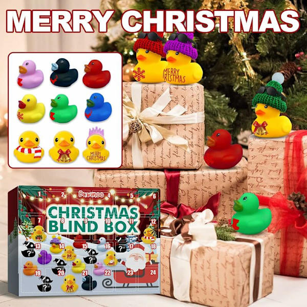 Gummiand Adventkalender 2023, Jule Gummiænder Adventkalender, Mini Jule Gummiænder Adventkalender Til Børn, Jule Pa