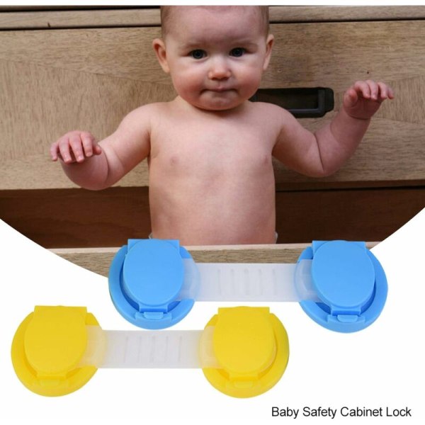 ABS Baby Säkerhetsskåp Dörrlås 3 Blå, 3 Gul Lämplig för kylskåp