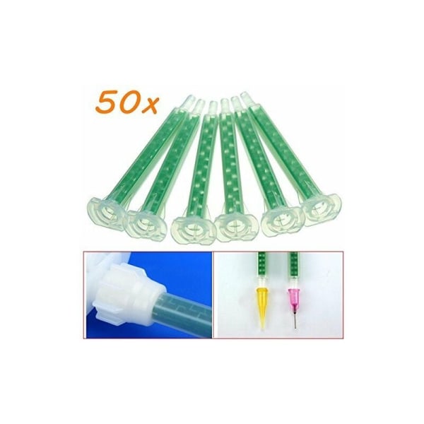 Werse 50Pcs F6-16 Green Ab Glue Mixing Tube Static Mouth Section 16 Nozzles