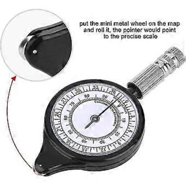 Curvimeter Kart Curvimeter, Curvimeter Kompass, Opisometer Distansberäknare Kartmätare Kompass Vandring Hy