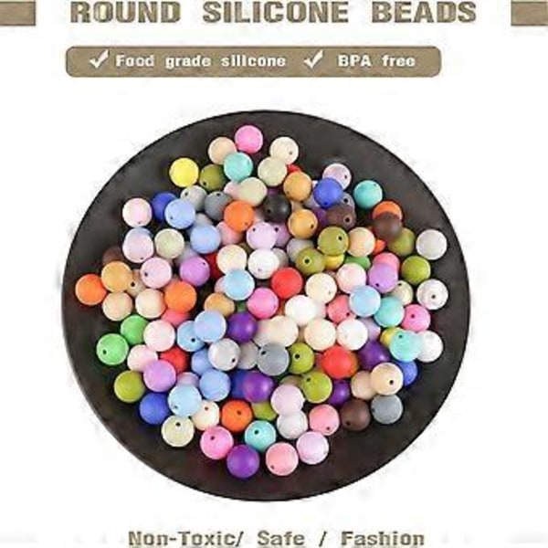 105 stk. Baby Silikone Løse Perler 15mm DIY Kædetilbehør Armbånd til Smykker Perler Runde Perler, L