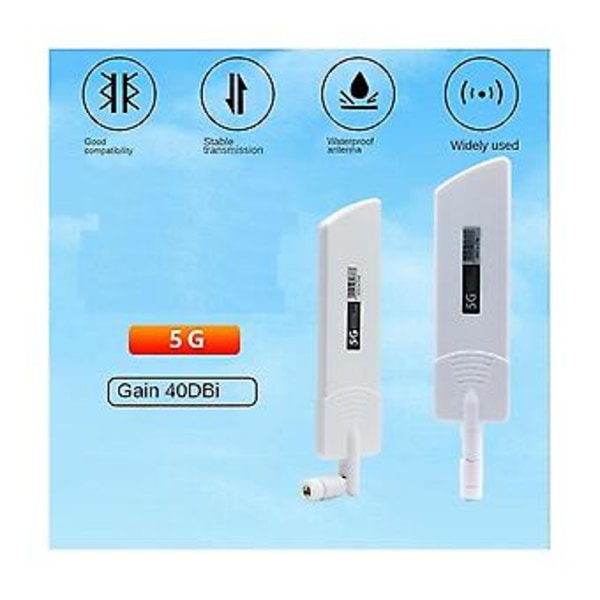 1 stk 5g/3g/4g/ Full Band Omni Trådløs Smartmåler Ruter Modul Forsterkning 40dbi Antenne, Hvit Sma Hann