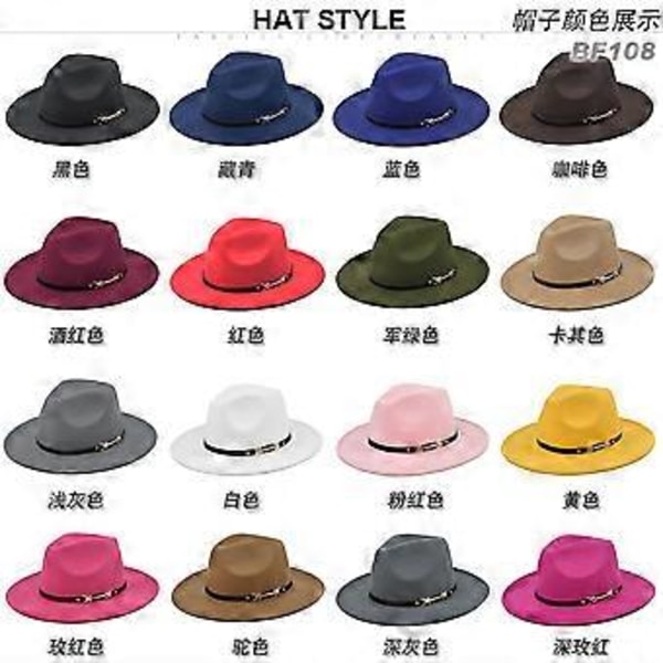 Ny koreansk stil mote elegant jazzhatt ullhatt dame vår og høst vinter ull retro litterær stor brem hatt