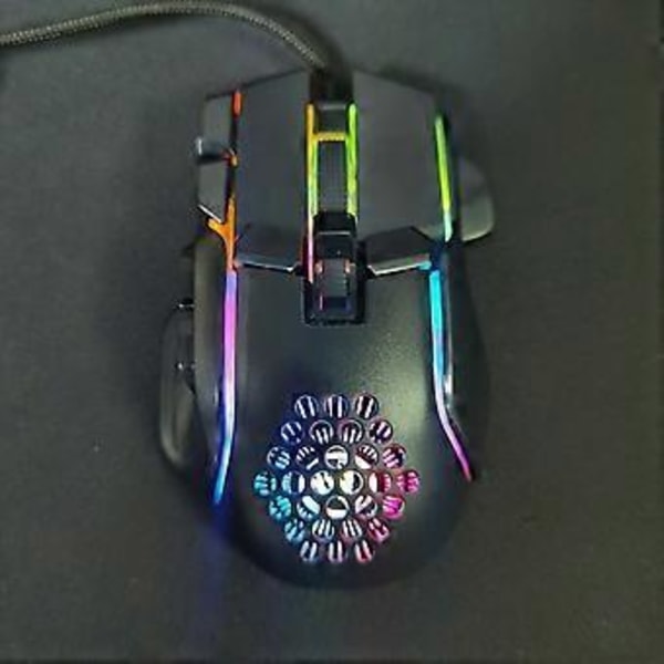 Färgglad 10-knapps trådbunden mus Ergonomisk 12800dpi sladdmus Programmerbar gamingmus för DC 5V för hemmakontor skola