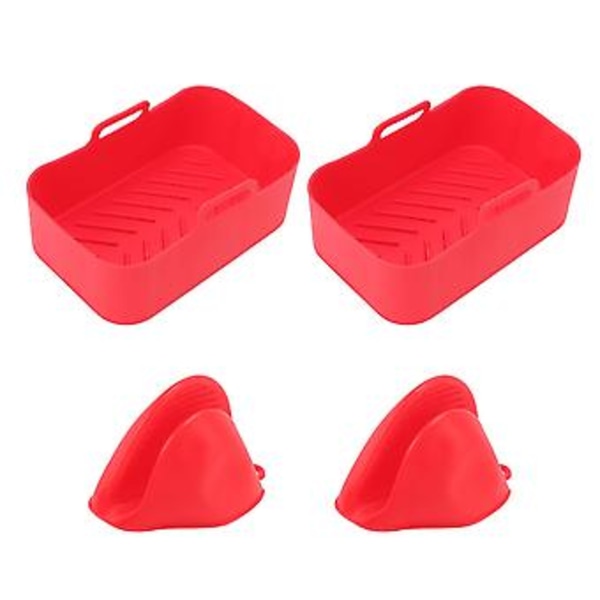 Fritös Silikonform för Ninja D Foodi Q, 2-pack Rektangulär Fritös Silikon Rektangulär Fritös Silikonform Fritösinsatser Silikonform Förbättrade Funktioner