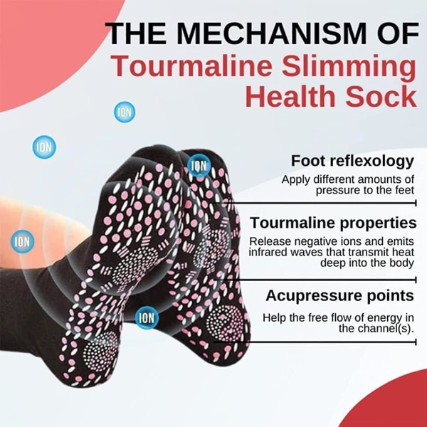 Tourmaline Slimming Health Socks: Självuppvärmande formstrumpor med turmalin